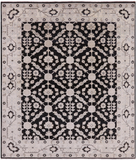 Black Chobi Peshawar Handmade Wool Rug - 8' 3" X 9' 7" - Golden Nile