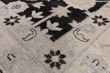 Black Chobi Peshawar Handmade Wool Rug - 8' 3" X 9' 7" - Golden Nile