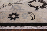 Black Chobi Peshawar Handmade Wool Rug - 8' 3" X 9' 7" - Golden Nile