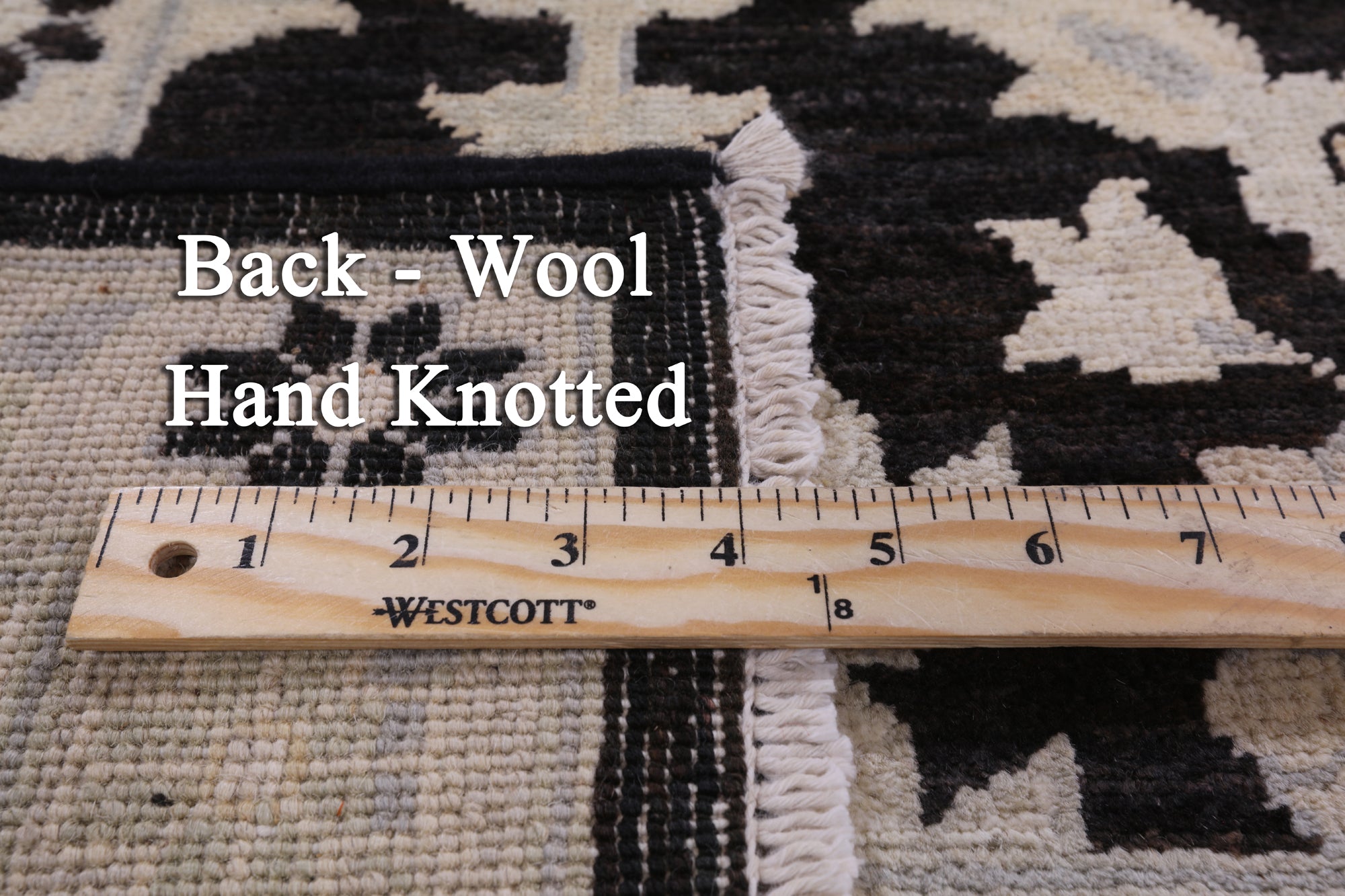 Black Chobi Peshawar Handmade Wool Rug - 8' 3" X 9' 7" - Golden Nile