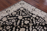 Black Chobi Peshawar Handmade Wool Rug - 8' 3" X 9' 7" - Golden Nile