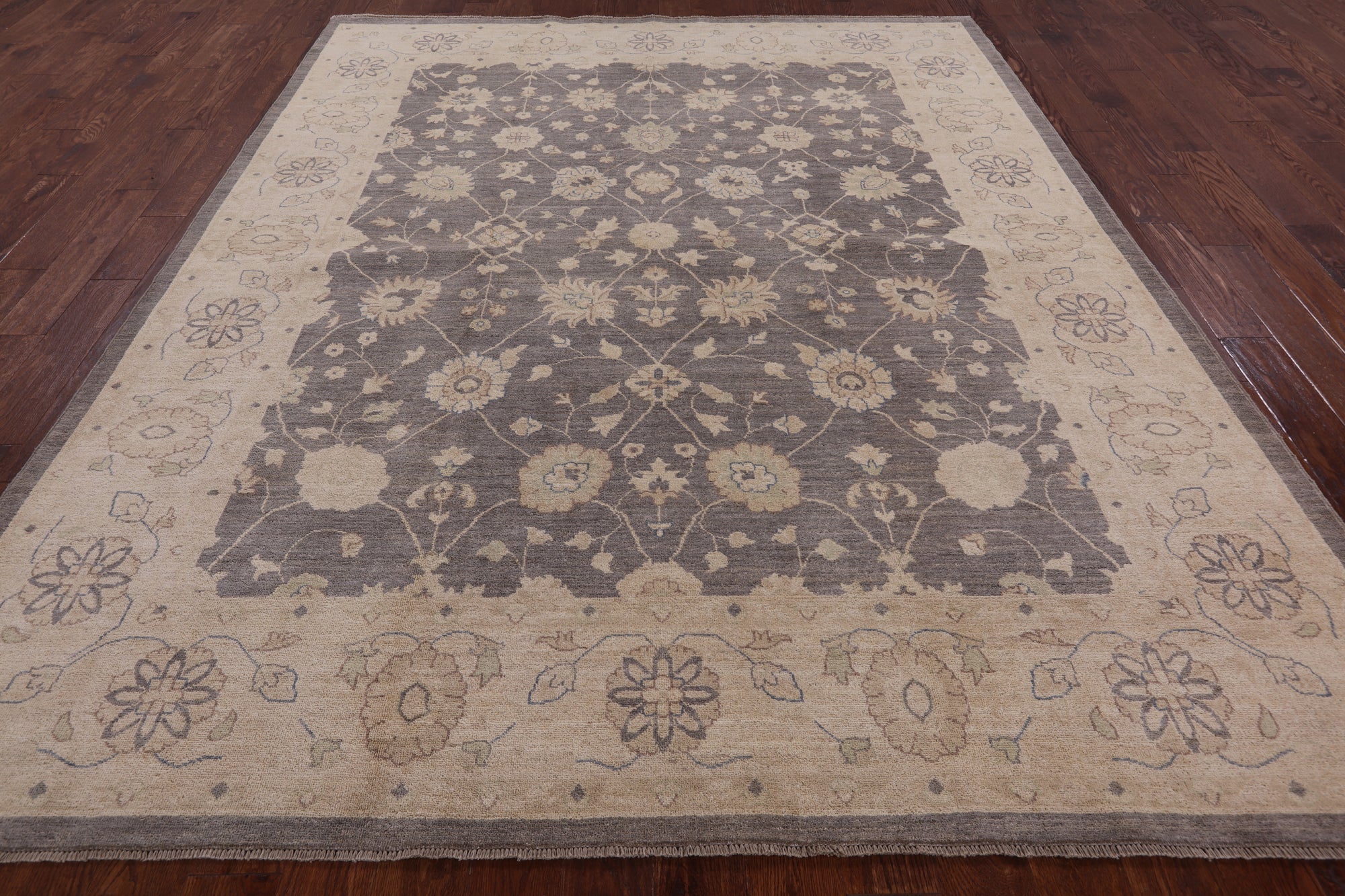 Grey Peshawar Hand-Knotted Wool Rug - 8' 2" X 9' 10" - Golden Nile