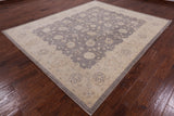 Grey Peshawar Hand-Knotted Wool Rug - 8' 2" X 9' 10" - Golden Nile