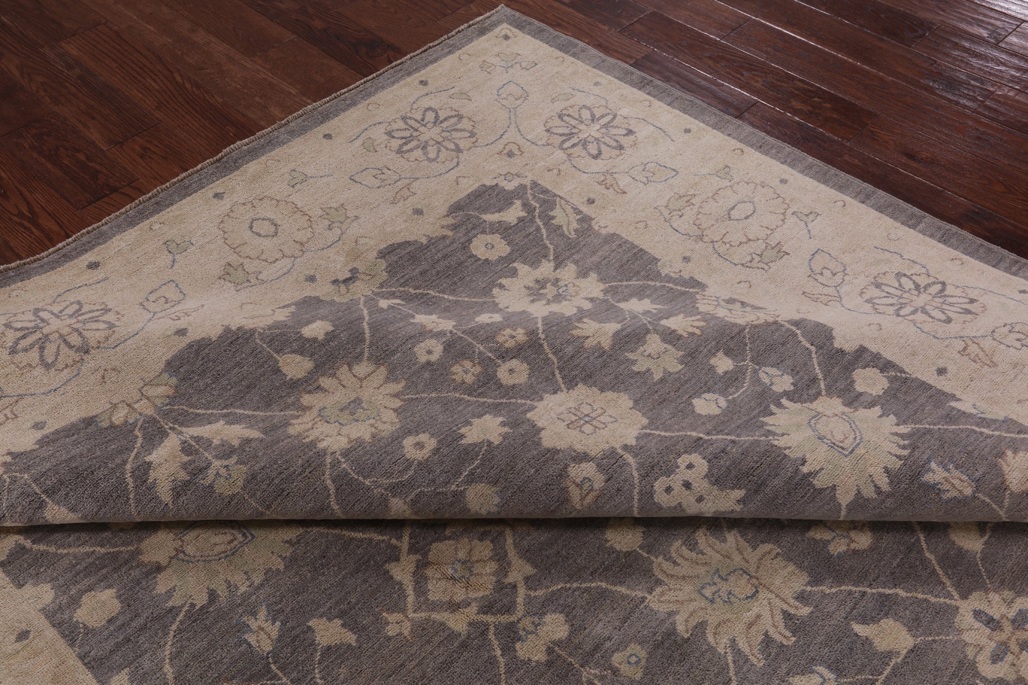 Grey Peshawar Hand-Knotted Wool Rug - 8' 2" X 9' 10" - Golden Nile