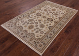 Peshawar Hand Knotted Wool Area Rug - 4' 1" X 6' 4" - Golden Nile