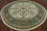 8' Round Chobi Peshawar Hand Knotted Rug - Golden Nile