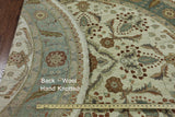 8' Round Chobi Peshawar Hand Knotted Rug - Golden Nile