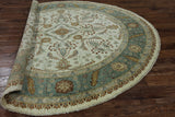 8' Round Chobi Peshawar Hand Knotted Rug - Golden Nile