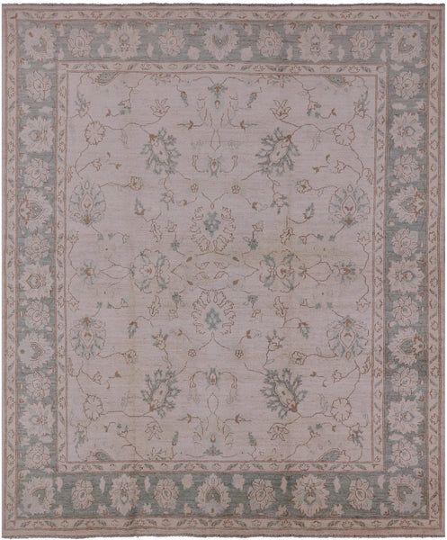 Chobi Peshawar Hand Knotted Wool Rug - 8' 1" X 9' 7" - Golden Nile