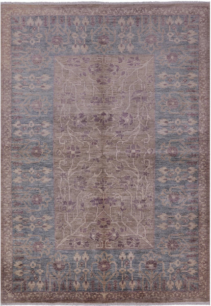Grey Peshawar Handmade Area Rug - 6' 1" X 8' 8 - Golden Nile