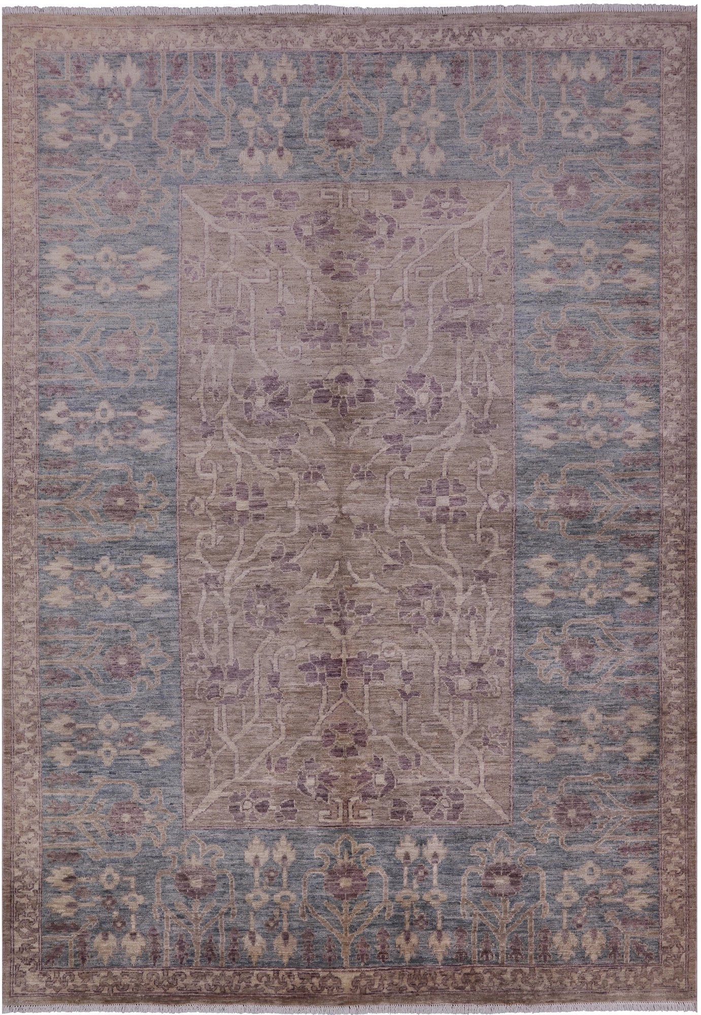 Grey Peshawar Handmade Area Rug - 6' 1" X 8' 8 - Golden Nile