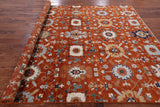Orange Persian Fine Serapi Handmade Wool Rug - 8' 0" X 10' 0" - Golden Nile