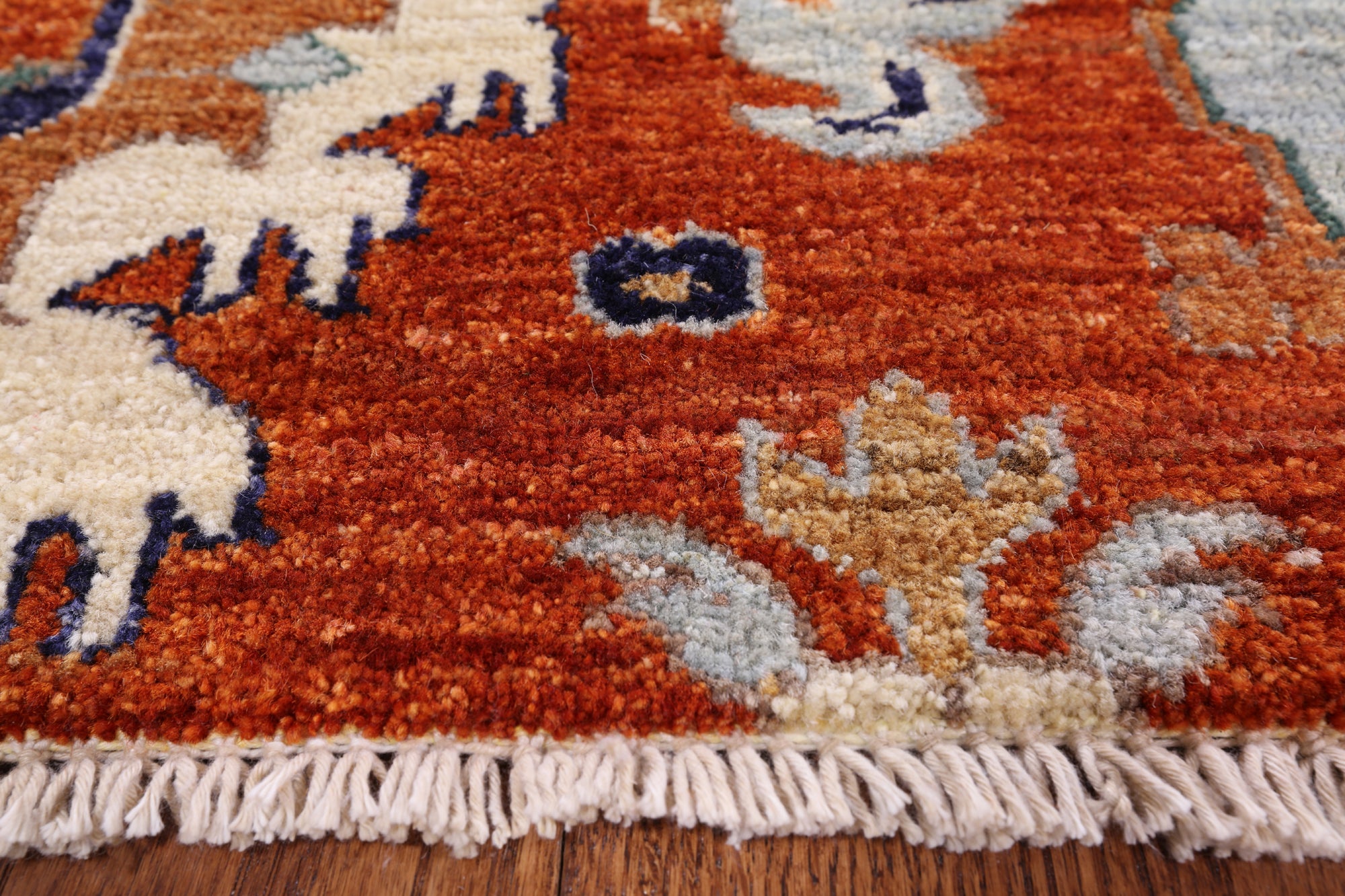 Orange Persian Fine Serapi Handmade Wool Rug - 8' 0" X 10' 0" - Golden Nile