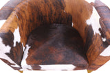 One Of A Kind Cowhide Accent Barrel Chair - Golden Nile