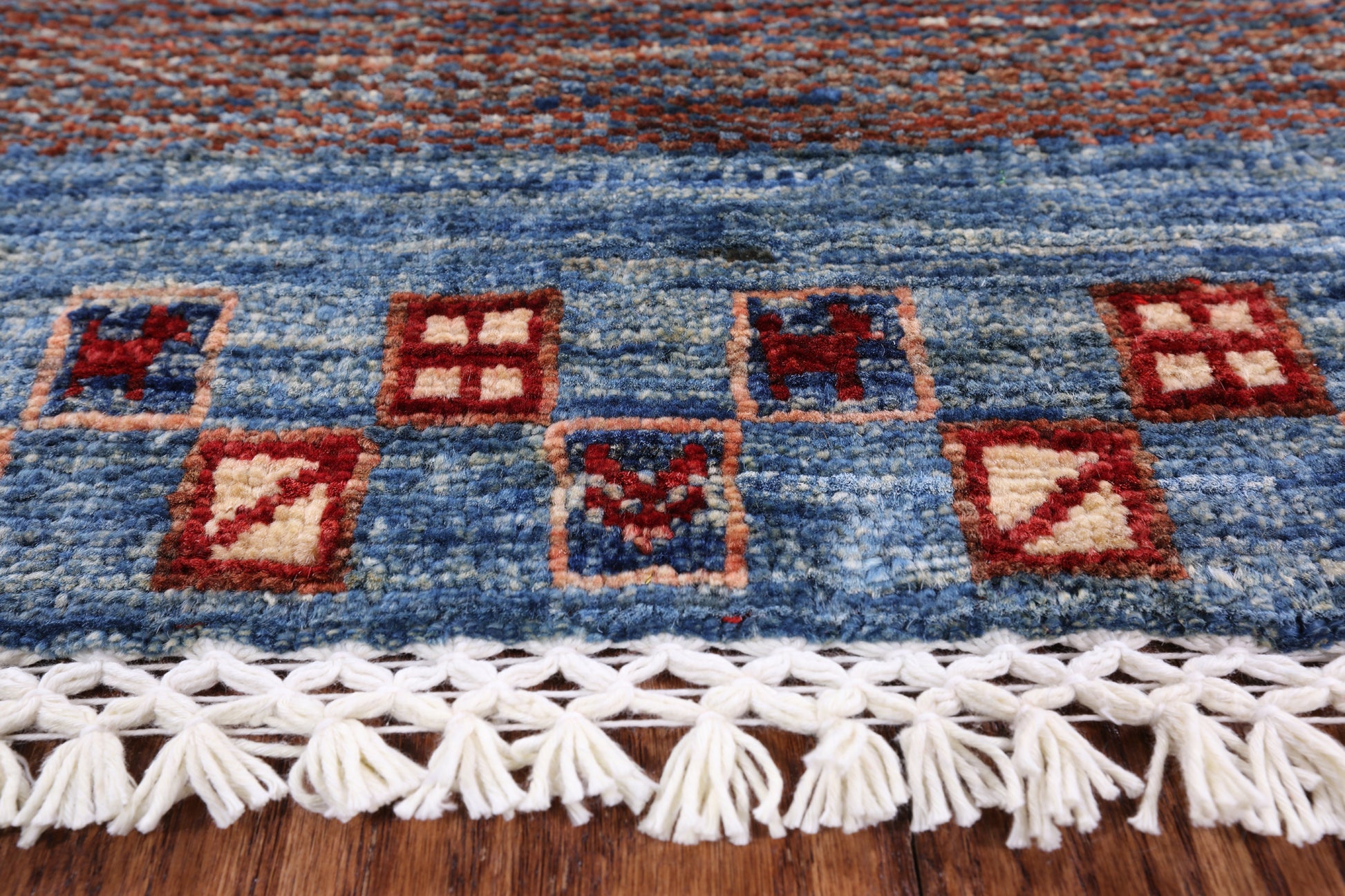 Persian Gabbeh Tribal Hand Knotted Wool Rug - 5' 9" X 7' 11" - Golden Nile