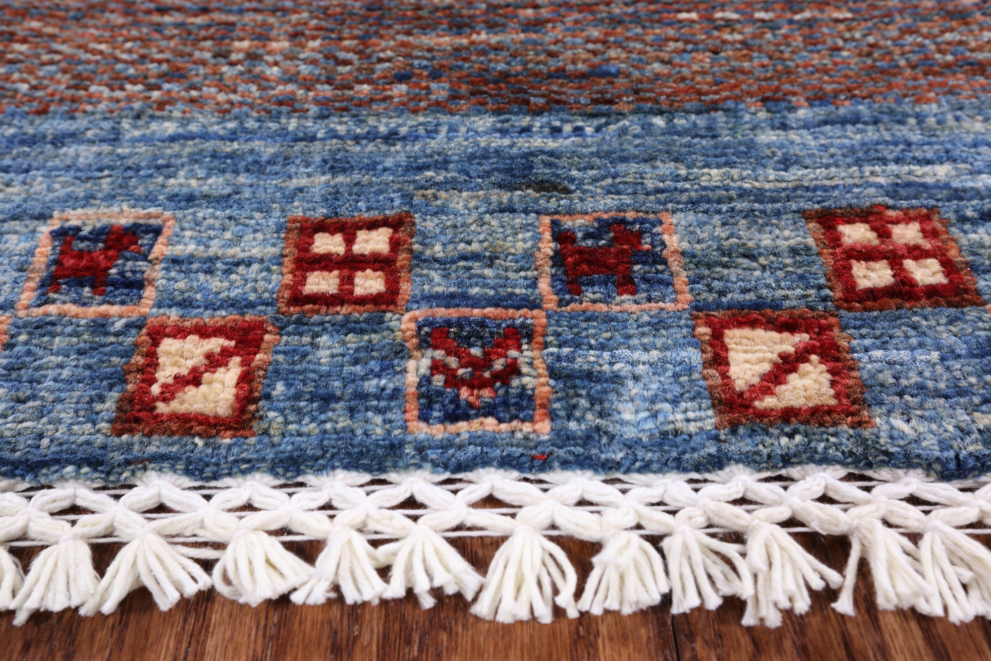 Persian Gabbeh Tribal Hand Knotted Wool Rug - 5' 9" X 7' 11" - Golden Nile