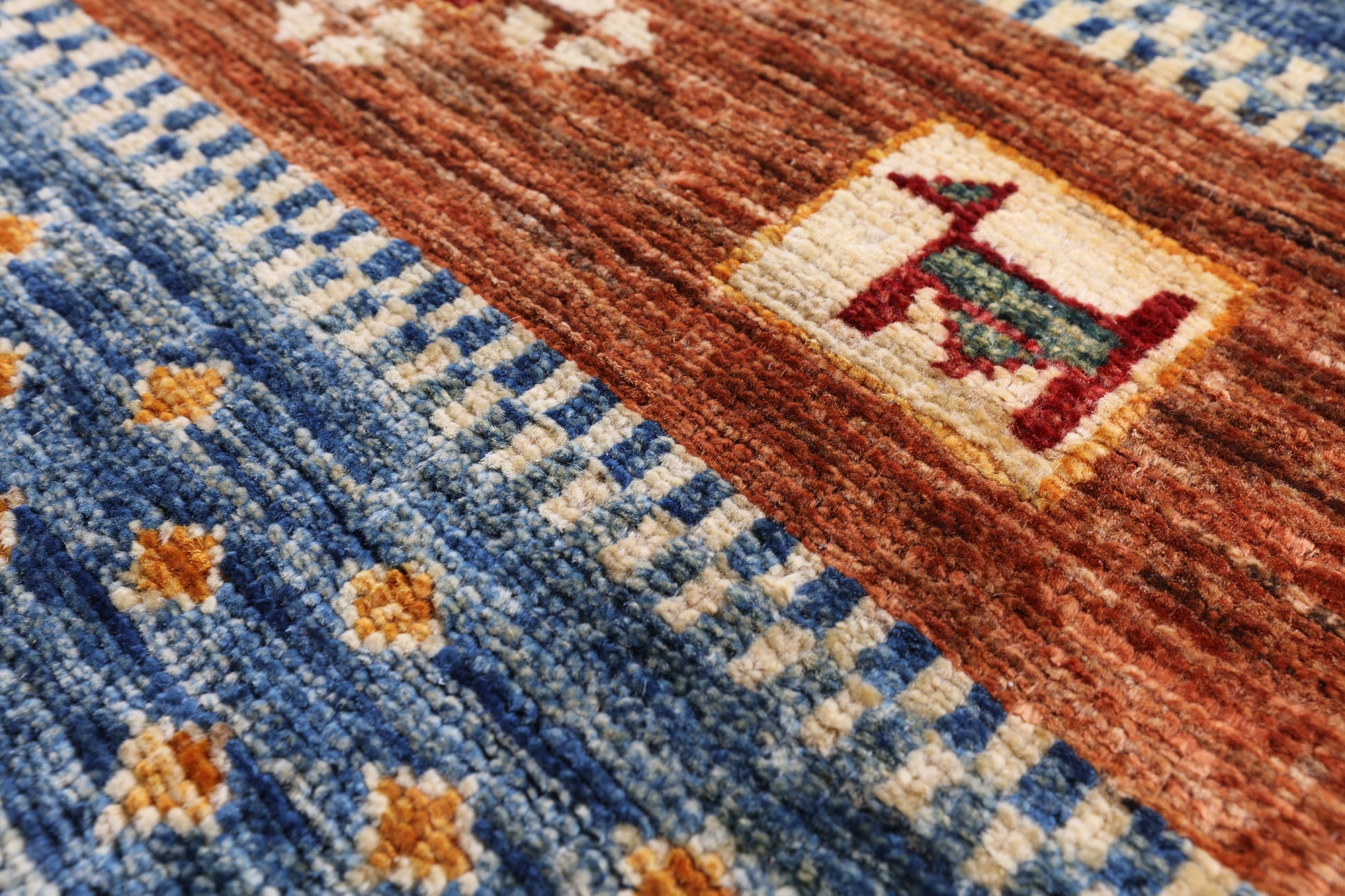Tribal Gabbeh Handmade Wool Area Rug - 6' 7" X 9' 10" - Golden Nile