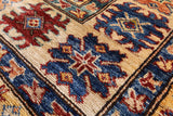 Blue Super Kazak Hand Knotted Wool Area Rug - 8' 0" X 10' 0" - Golden Nile