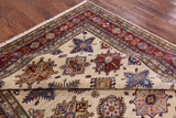 Ivory Super Kazak Hand Knotted Wool Area Rug - 7' 10" X 9' 11" - Golden Nile