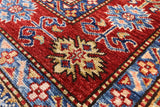 Ivory Super Kazak Hand Knotted Wool Area Rug - 7' 10" X 9' 11" - Golden Nile