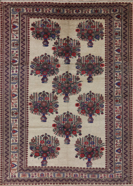 Baluch Hand Knotted Wool on Wool Rug - 7' 0" X 9' 9" - Golden Nile