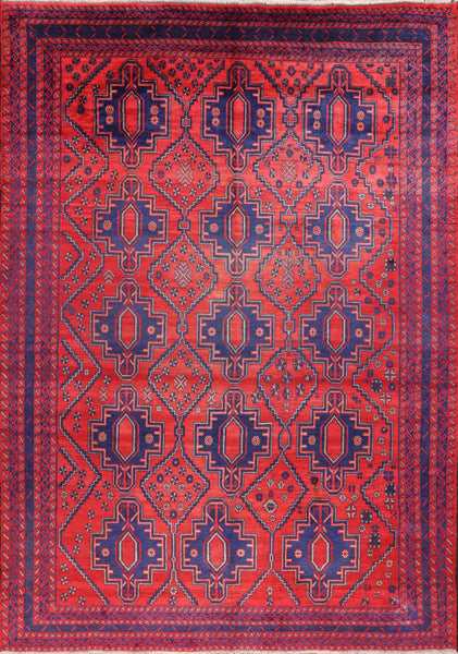 Tribal Afghan Wool on Wool Area Rug 7 X 10 - Golden Nile