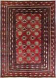 Red Afghan Wool On Wool Rug 7 X 9 - Golden Nile
