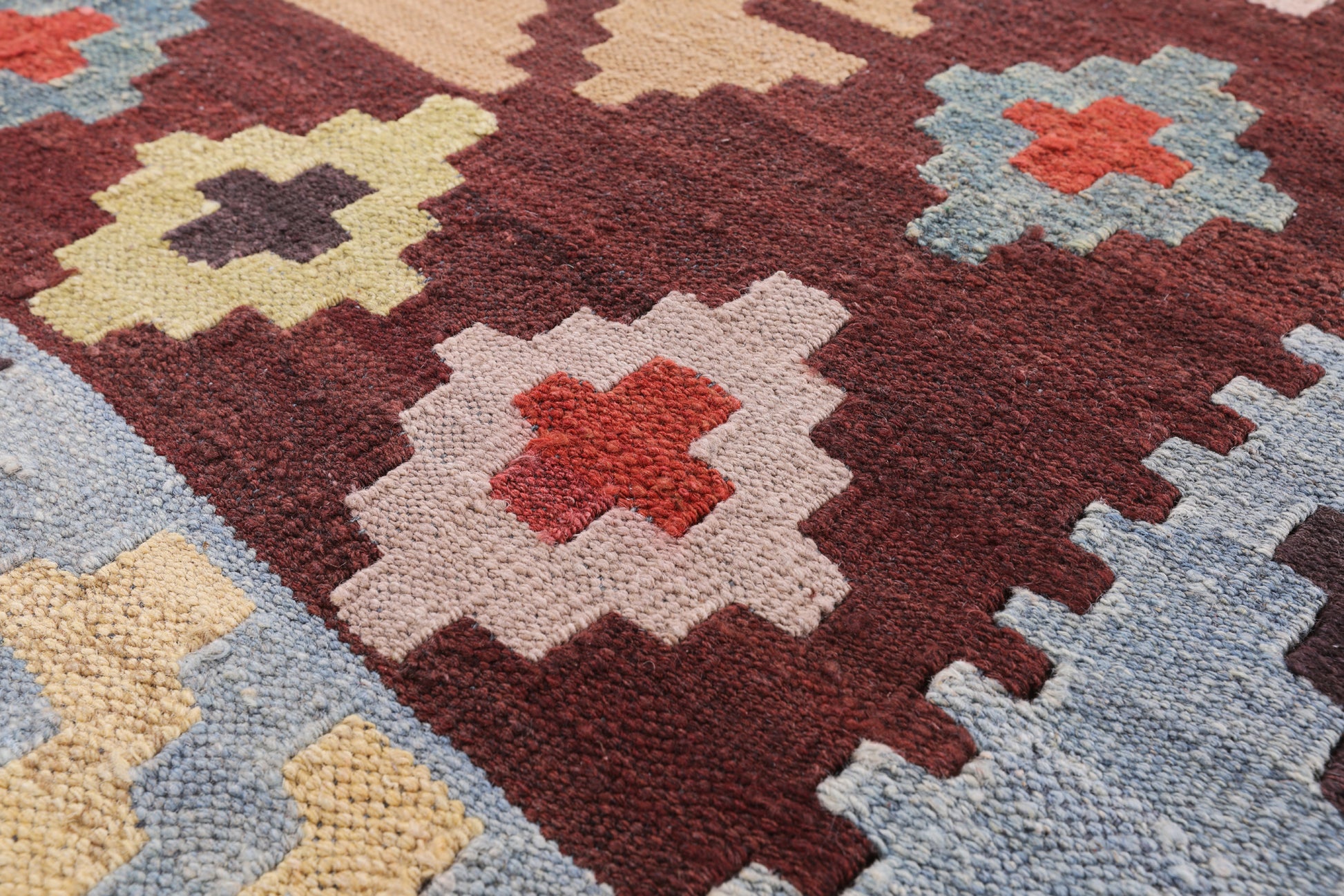 Kilim Flat Weave Wool Rug - 5' 3" X 7' 2" - Golden Nile