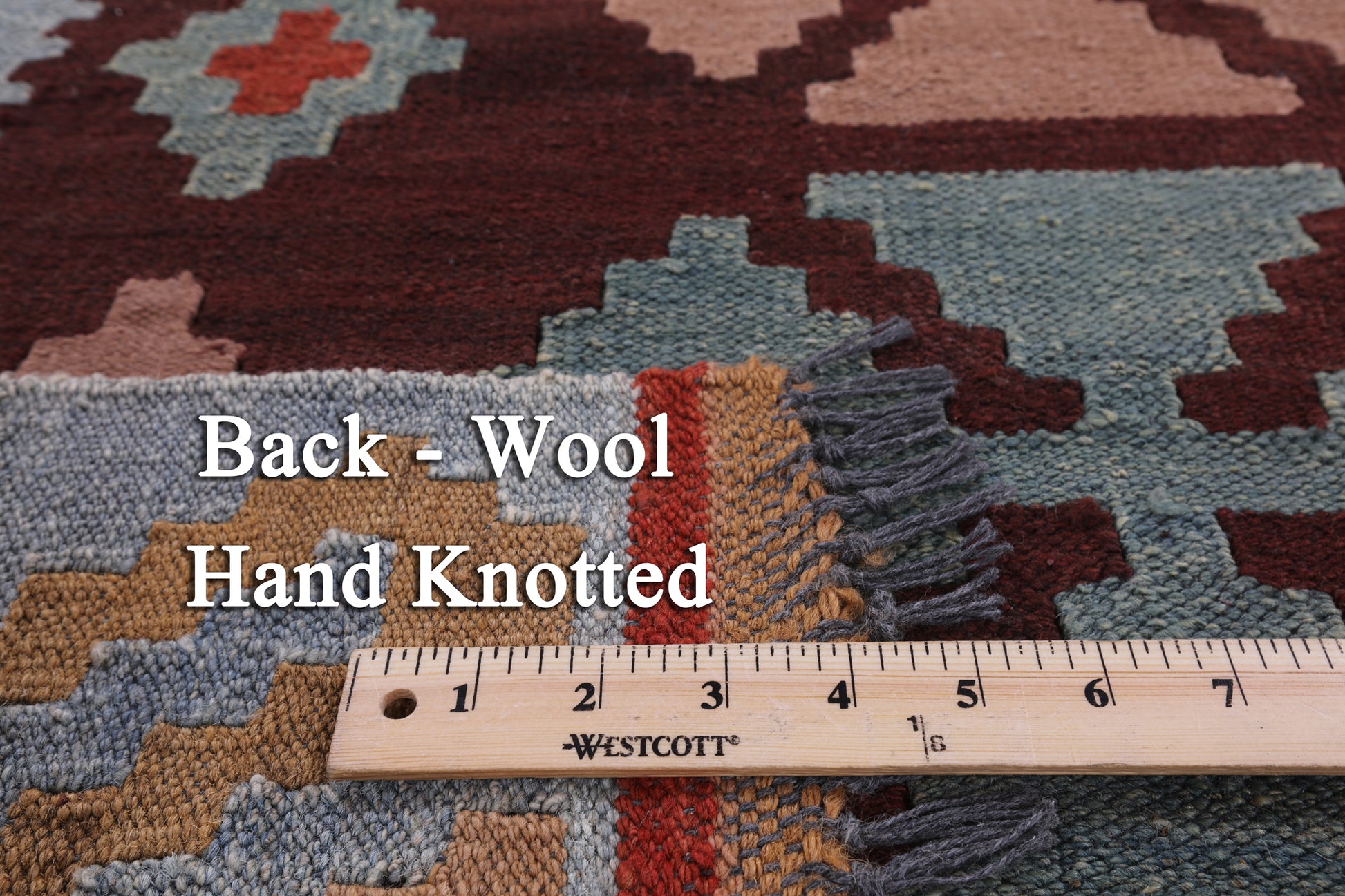 Kilim Flat Weave Wool Rug - 5' 3" X 7' 2" - Golden Nile