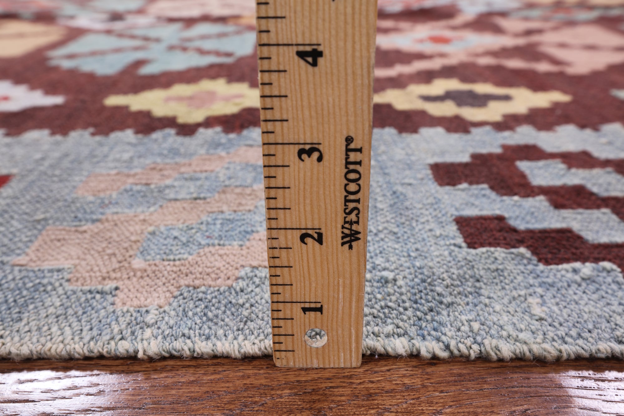 Kilim Flat Weave Wool Rug - 5' 3" X 7' 2" - Golden Nile