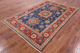 Kazak Hand-Knotted Rug - 5' 8" X 8' 8" - Golden Nile