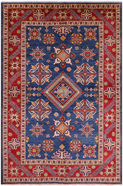 Super Kazak Handmade Wool Rug - 5' 11" X 9' 2" - Golden Nile