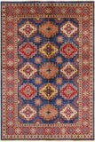 Kazak Hand Knotted Area Rug - 6' 2" X 9' - Golden Nile