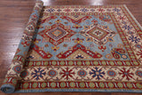Blue Super Kazak Hand Knotted Wool Rug - 5' 9" X 8' 3" - Golden Nile