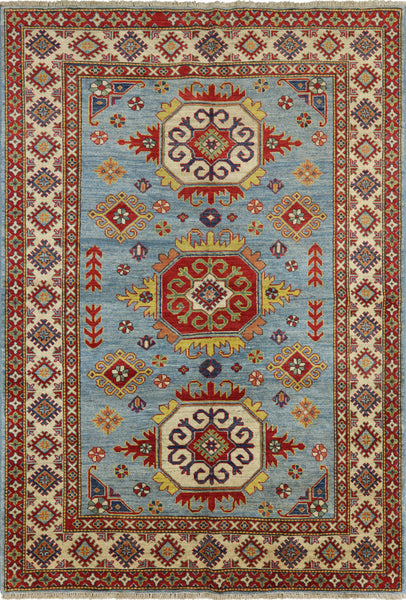 Oriental Blue Super Kazak Rug 6 X 9 - Golden Nile