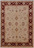 Ivory Chobi Peshawar Handmade Wool Rug - 6' 3" X 8' 10" - Golden Nile
