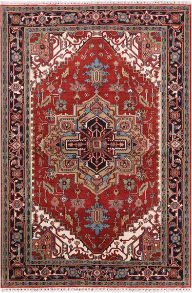 Heriz Serapi Wool Rug - 6' 2" X 9' 1'' - Golden Nile