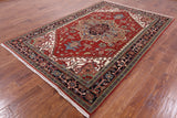 Heriz Serapi Wool Rug - 6' 2" X 9' 1'' - Golden Nile