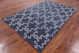 Moroccan Flat Weave Wool & Silk Rug - 6' 1" X 9' 1" - Golden Nile