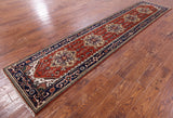 Red Heriz Serapi Handmade Runner Rug - 2' 8" X 12' 2" - Golden Nile