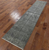Green Overdyed Wool Area Rug 2 X 11 - Golden Nile