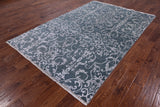 Modern Blue Wool & Silk Oriental Rug 6 X 9 - Golden Nile