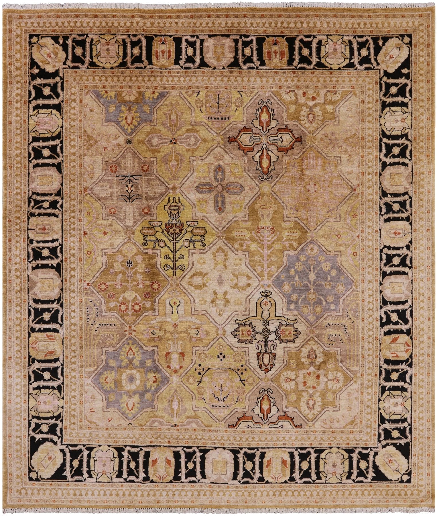 Peshawar Hand Knotted Area Rug - 8' 1" X 9' 7" - Golden Nile