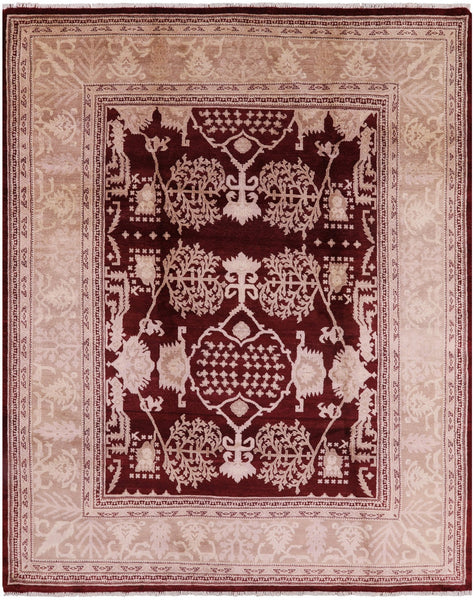 Red Peshawar Handmade Wool Rug - 8' 4" X 10' 5" - Golden Nile