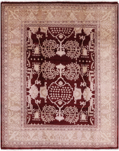 Red Peshawar Handmade Wool Rug - 8' 4