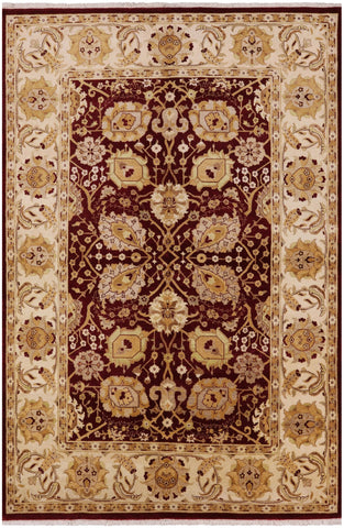 Red Peshawar Hand Knotted Area Rug - 6' 2