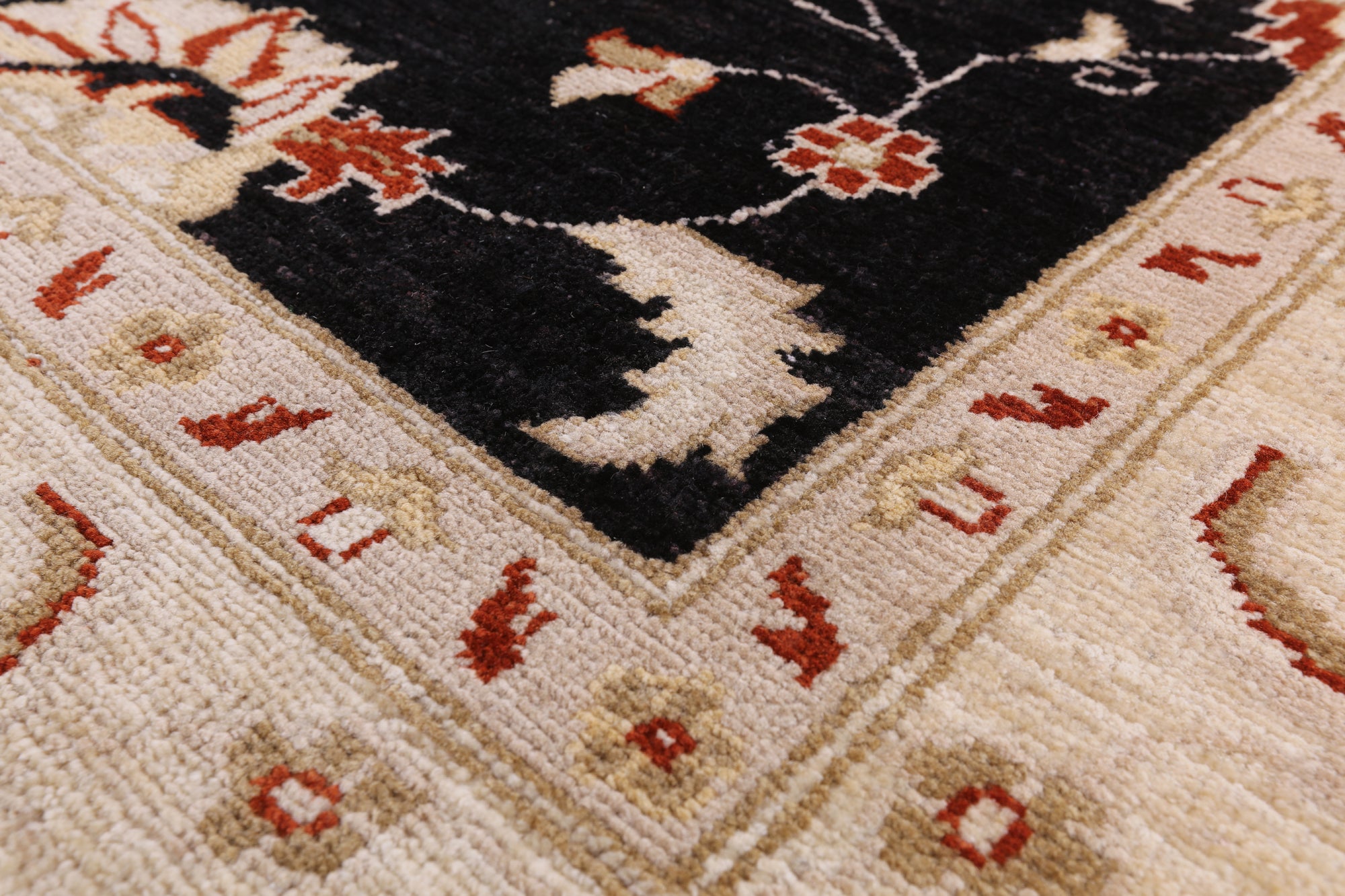 Black Chobi Peshawar Handmade Area Rug - 5' 8" X 7' 10" - Golden Nile
