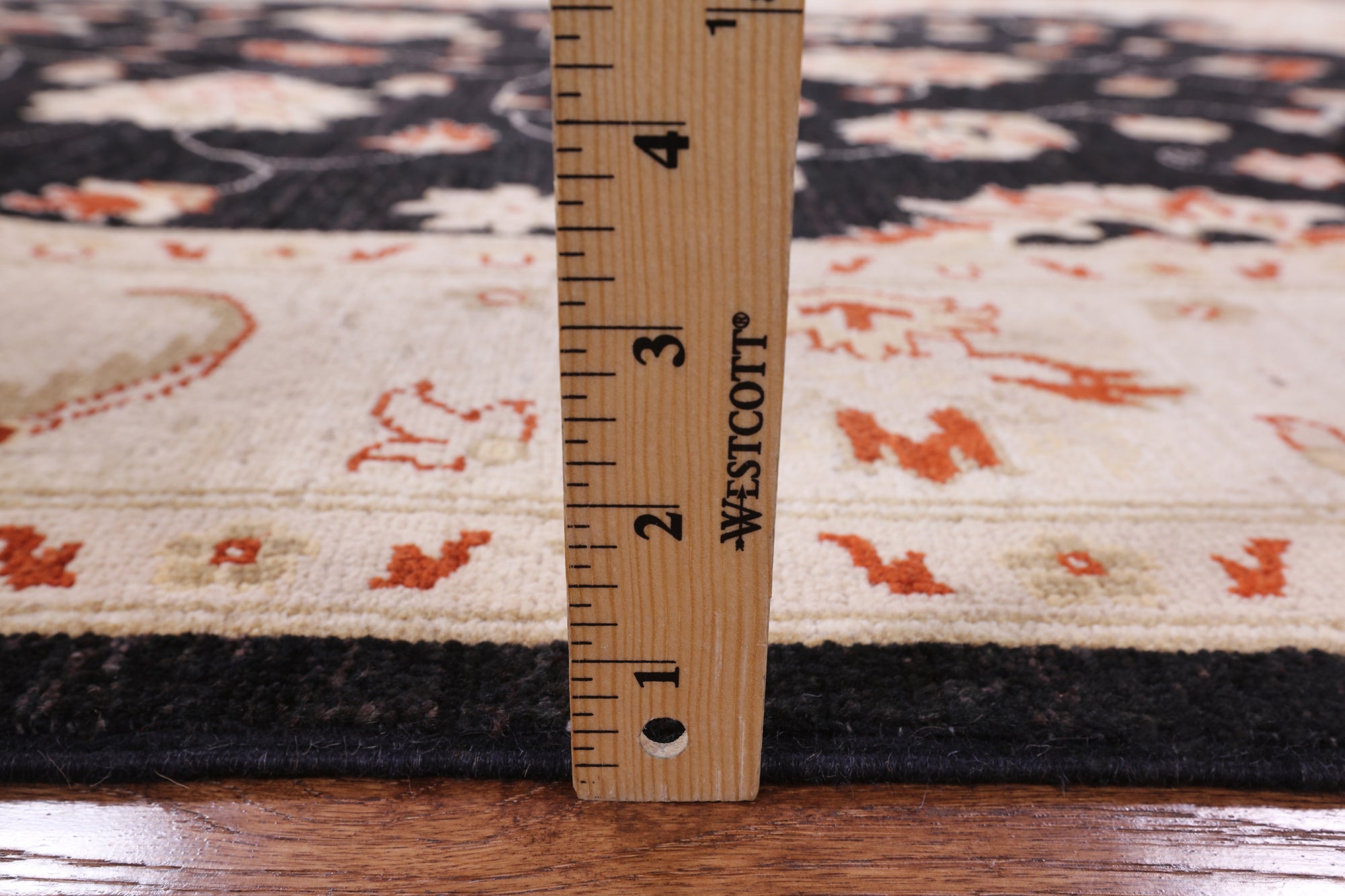 Black Chobi Peshawar Handmade Area Rug - 5' 8" X 7' 10" - Golden Nile