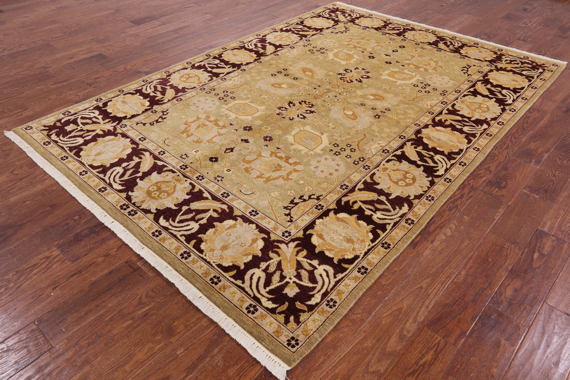 Peshawar Hand-Knotted Rug - 6' 1" X 8' 10" - Golden Nile