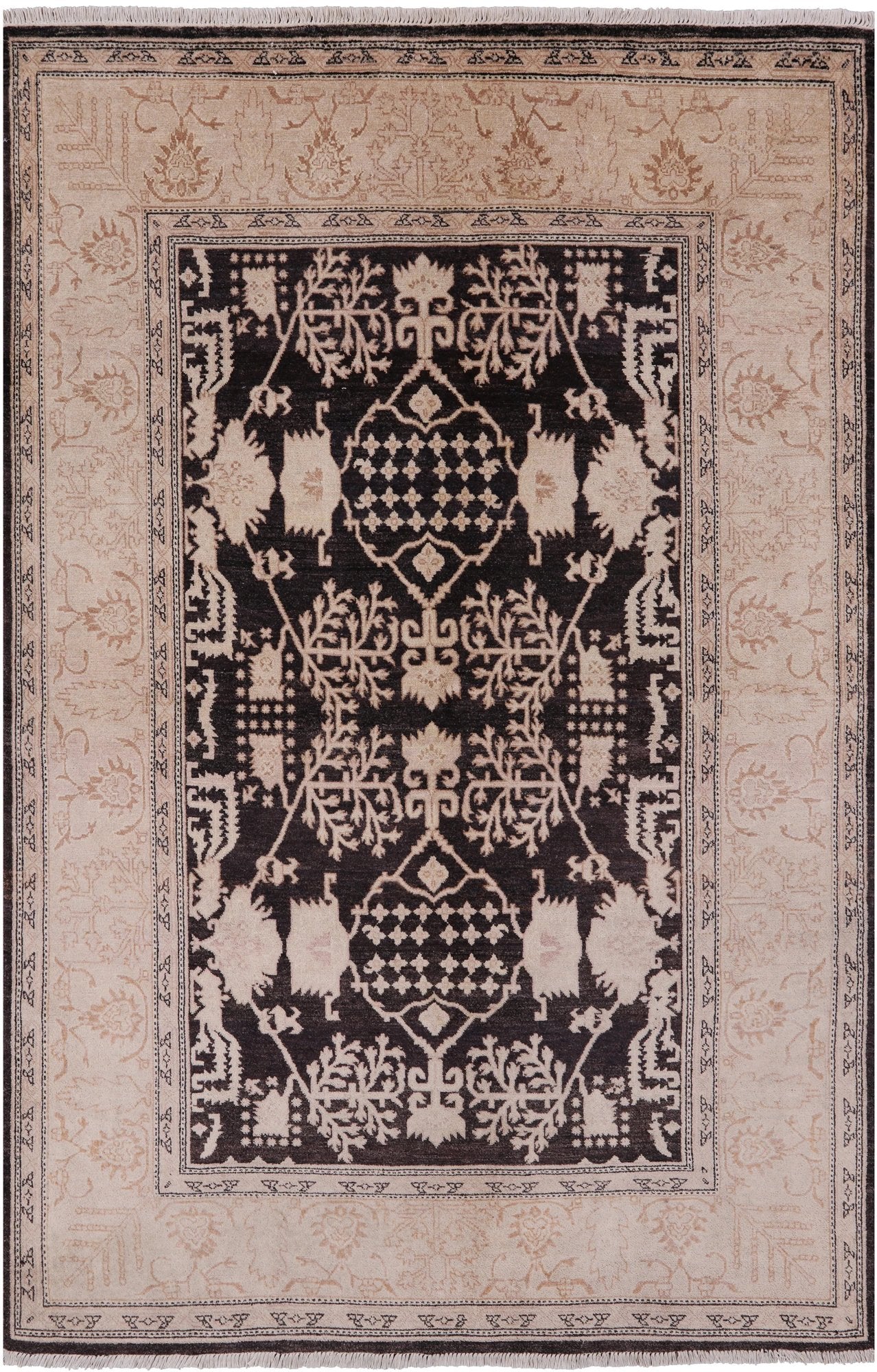 Peshawar Handmade Rug - 6' 1" X 9' 3" - Golden Nile